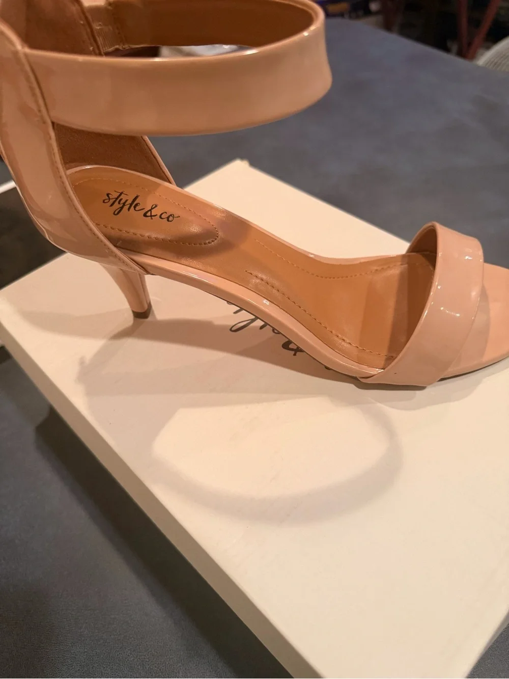 Style & Co. Patent Nude Single-Strap Heeled Sandals